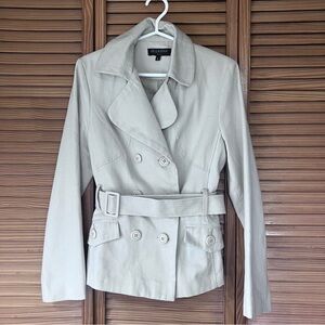 🧥 Della Spiga Italy Beige Double-Breasted Belt Trench Jacket Size 6🧥